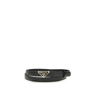 Prada Black Calf Leather Regular Belt