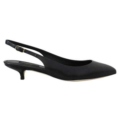 Dolce & Gabbana Black Leather Slingback Pumps