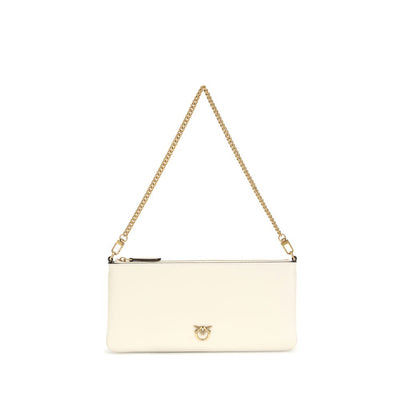 PINKO White Logo Chain Shoulder Bag