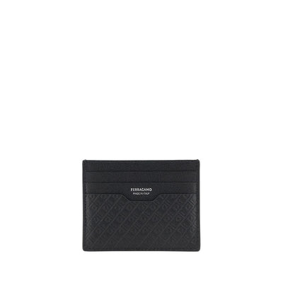 Portefeuille Ferragamo en cuir de veau noir Bos Taurus