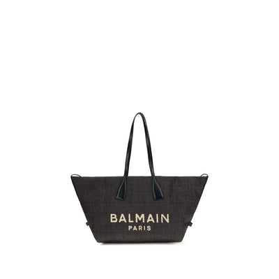 Sac porté épaule Balmain en raphia noir