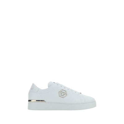 Philipp Plein Sneakers Basse in Pelle di Vitello Bianca Bos Taurus