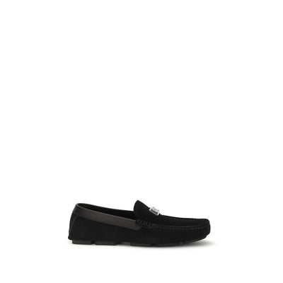 Dolce & Gabbana Black Calf Leather Slip-On Loafers