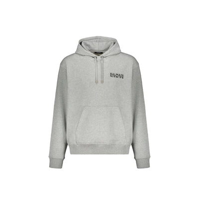 Sweat à capuche Balmain en coton gris