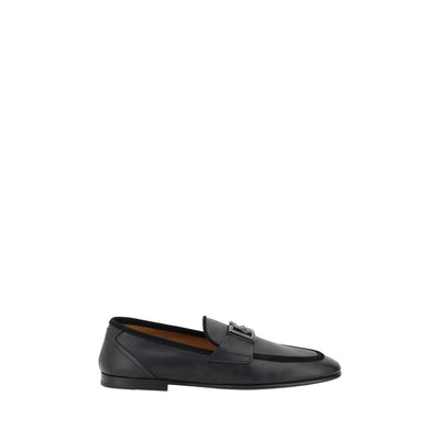 Dolce & Gabbana Black Calf Leather Slip-On Loafers