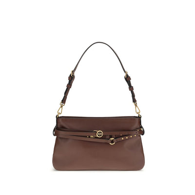 PINKO Brown Buckles Shoulder Bag