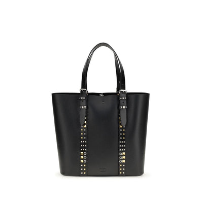 Valentino Garavani Black Calf Leather Shoulder Bag