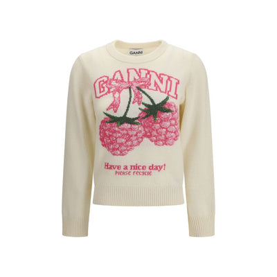 Ganni Beige Wool Sweatshirt