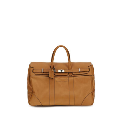 Brunello Cucinelli Brown Leather Travel Bag