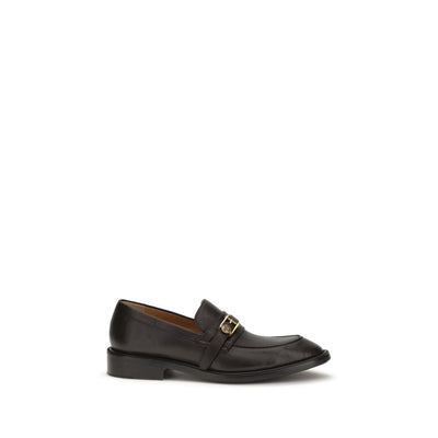 Versace Black Calf Leather Slip-On Loafers - Men
