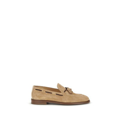 Brunello Cucinelli Brown Calf Leather Slip-On Loafers