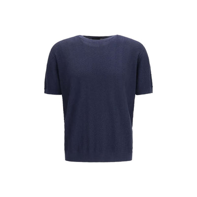 Felpa in seta blu Giorgio Armani