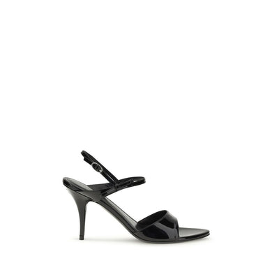 Sandales Balenciaga en cuir de veau noir Bos Taurus à talon aiguille