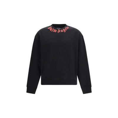 Palm Angels Felpa Nera in Cotone