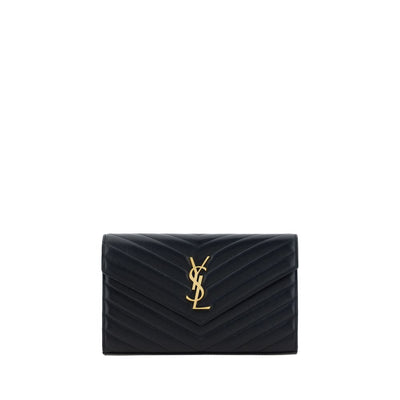 Saint Laurent Black Calf Leather Shoulder Bag