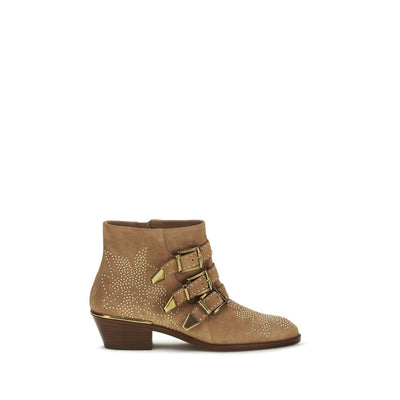 Chloé Beige Calf Leather Ankle Boots
