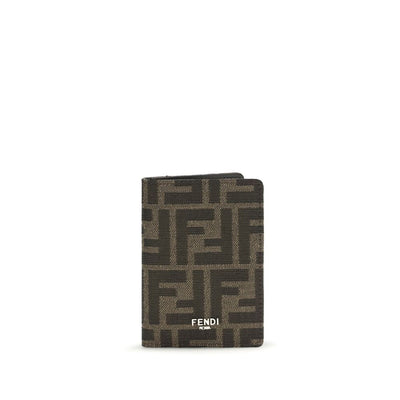 Portefeuille Fendi en cuir de veau marron Bos Taurus