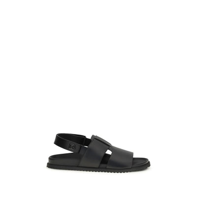 Dolce & Gabbana Sandali bassi in pelle di vitello neri Bos Taurus