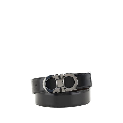 Ferragamo Black Calf Leather Belt