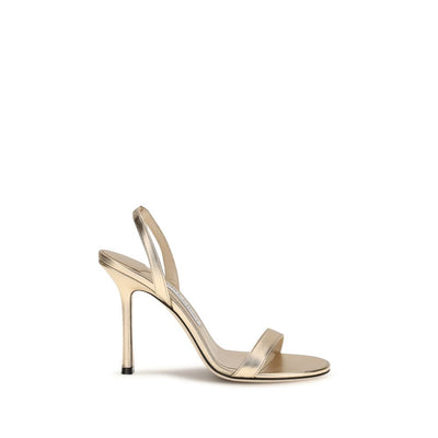 Jimmy Choo Gold Stiletto Heel Sandals