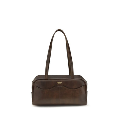 Prada Brown Calf Leather Shoulder Bag