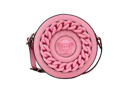 Versace Disco Round Leather Camera Crossbody Bag