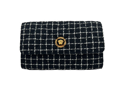 Versace Black Wallet On A Chain Crossbody Bag