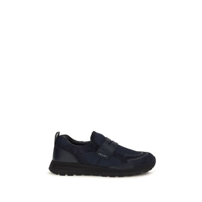 Prada Blue Leather Athletic Sneakers