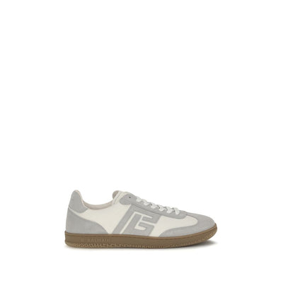 Balmain White Calf Leather Athletic Sneakers