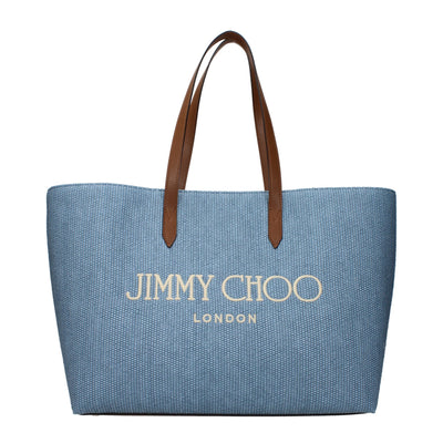 Jimmy Choo Light Blue Fabric Shoulder Bag