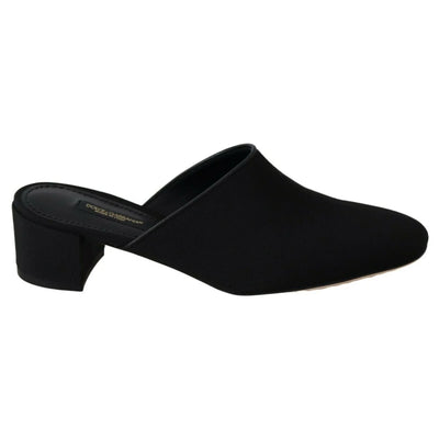 Sandales plates Dolce & Gabbana en gros-grain noir pour femme