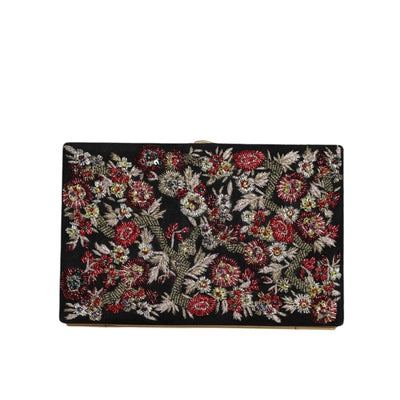 Pochette de soirée Dolce & Gabbana multicolore à fleurs et cadre doré