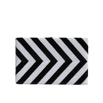 Pochette de soirée Dolce & Gabbana noire, blanche et dorée