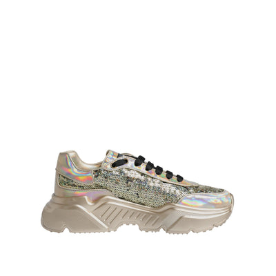 Sneakers Dolce & Gabbana Gold Sequin Iridiscent Daymaster