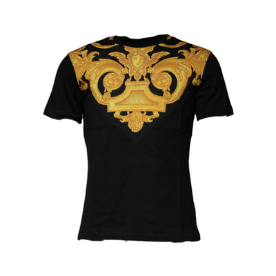 Versace Black Medusa Print Cotton Crew Neck T-shirt