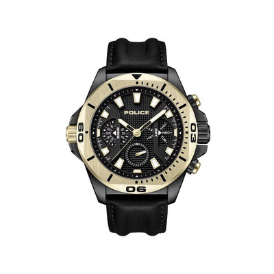 Montre habillée en similicuir noir Police