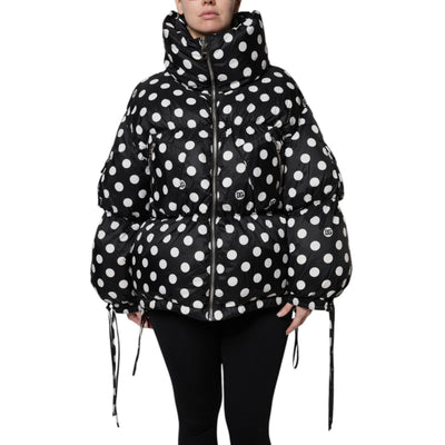 Doudoune Dolce & Gabbana à pois noirs et blancs avec fermeture éclair intégrale