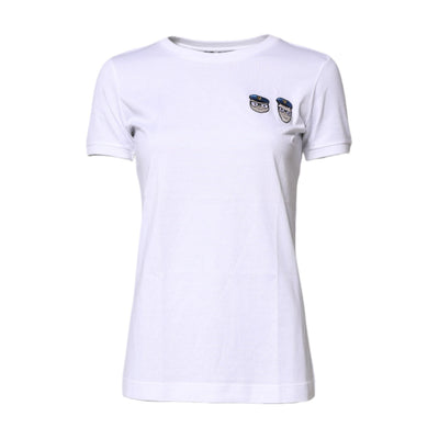 T-shirt en coton à col rond Dolce & Gabbana blanc #DGFamily
