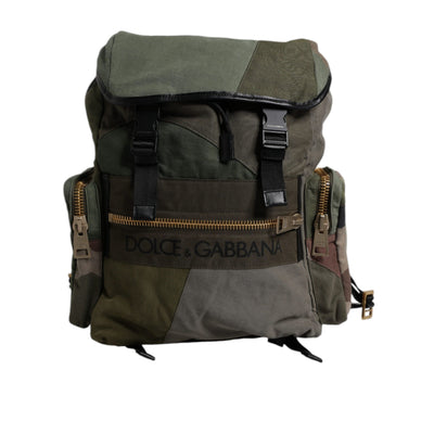 Zaino da viaggio Dolce & Gabbana patchwork verde militare