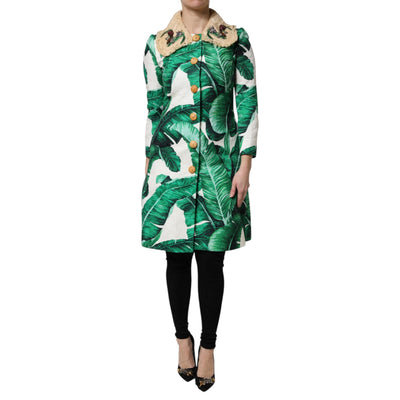 Veste Trench Dolce & Gabbana multicolore à imprimé feuilles et ornements