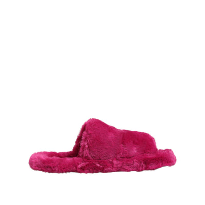 Sandali bassi da uomo Dolce & Gabbana in pelliccia sintetica acrilica rosa