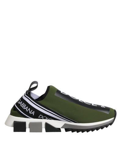 Dolce & Gabbana Green Logo Low Top Sorrento Men's Sneakers
