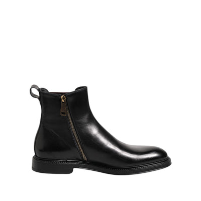 Stivali a metà polpaccio Dolce & Gabbana in pelle nera Chelsea
