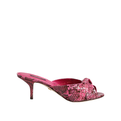 Chaussures sandales à talons Dolce & Gabbana en cuir rose