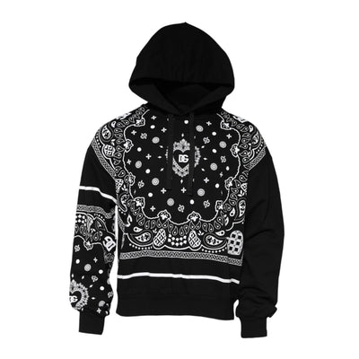Felpa con cappuccio nera da uomo con bandana Dolce & Gabbana