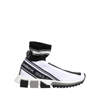 Dolce & Gabbana White Black Sorrento Socks Sneakers