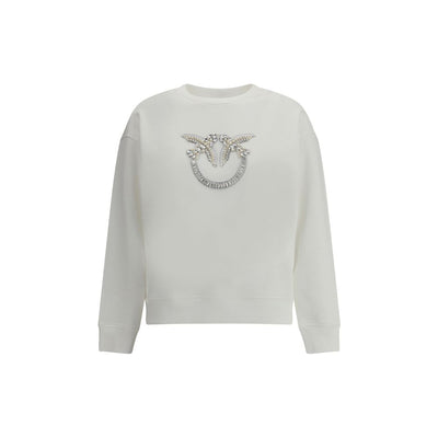PINKO White Embroidered Logo Sweatshirt