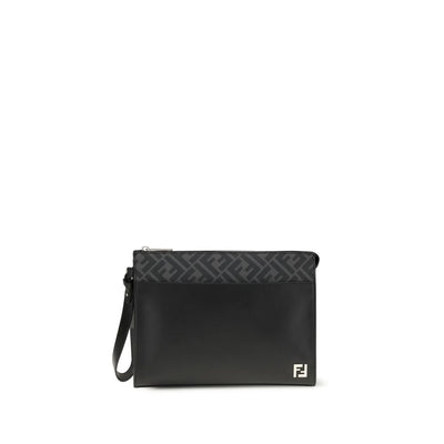 Fendi Black Calf Leather Clutch Bag
