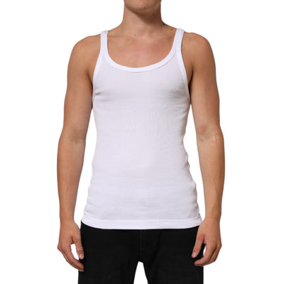 Top a canotta girocollo senza maniche bianco Dolce & Gabbana