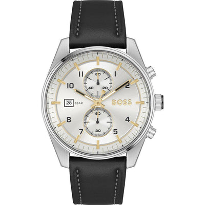 Orologio Hugo Boss in pelle nera